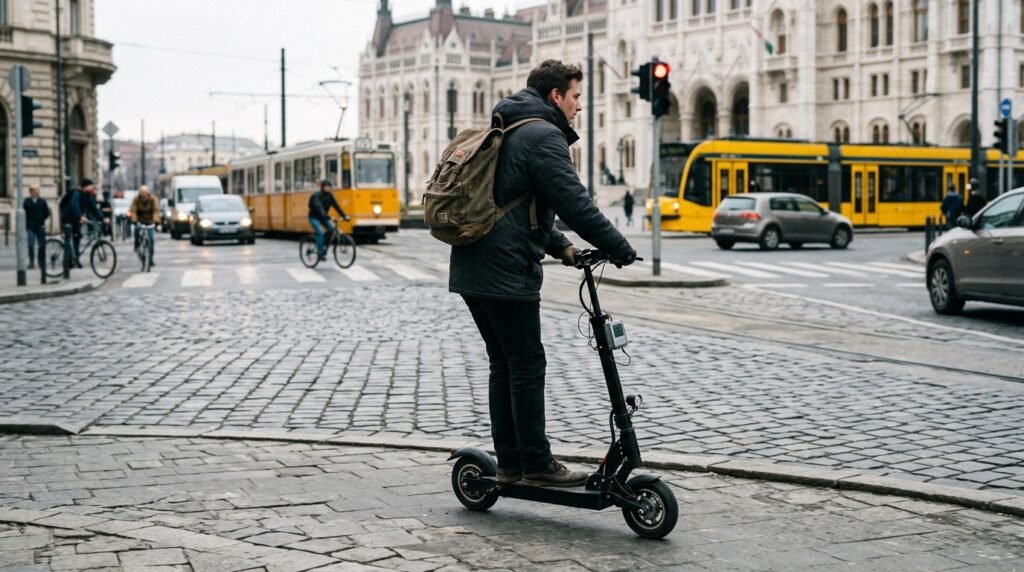 Elektromos roller szimulált hatótávtesztje eltérő hőmérsékleten, terheléssel és sebességgel