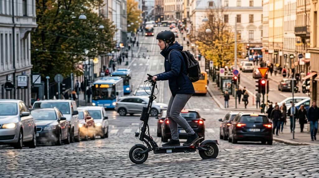 Elektromos roller szimulált hatótávtesztje különböző hőmérséklet, terhelés és sebesség mellett
